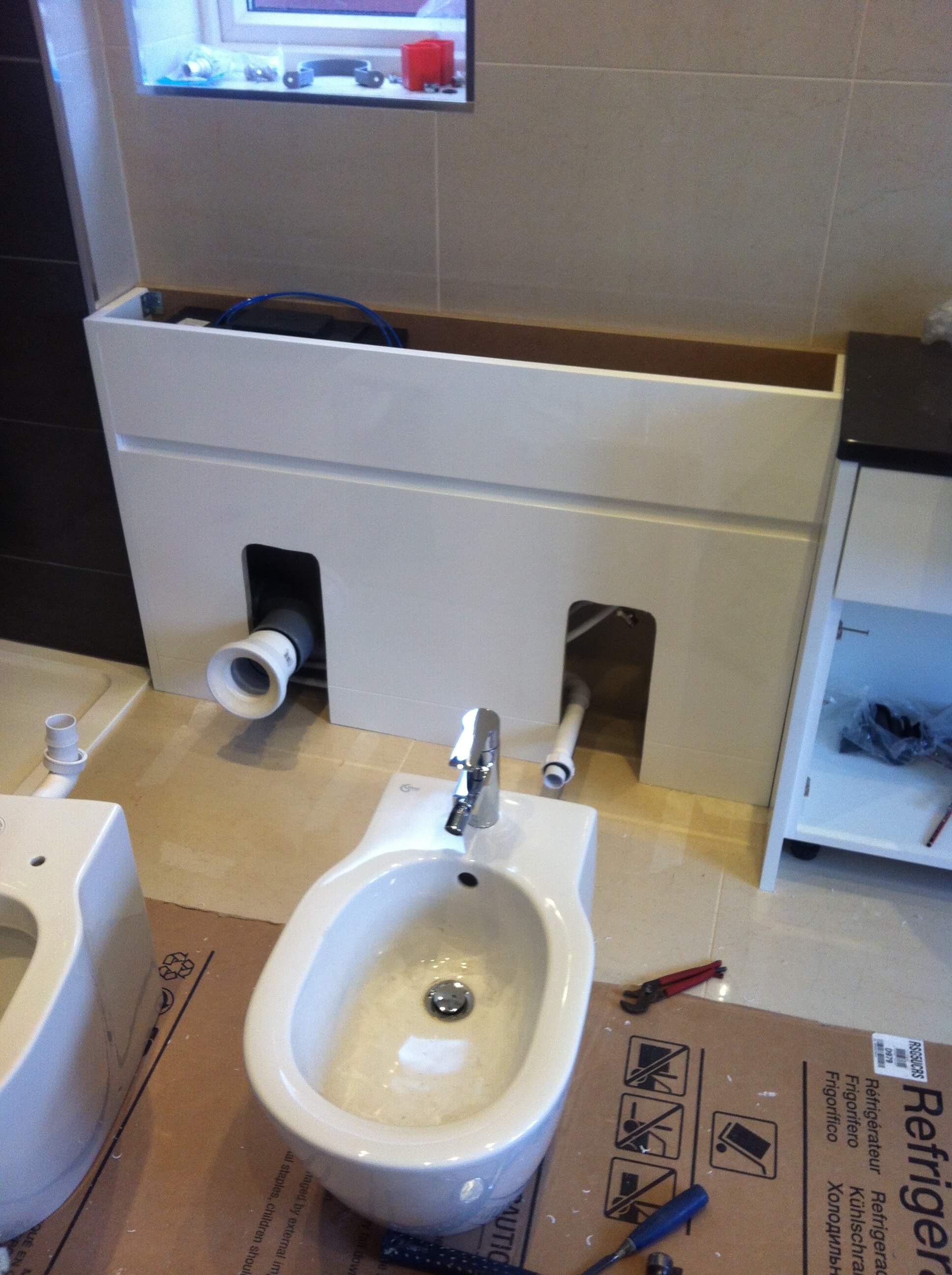 Ready for the toilet and Bidet to be fitted