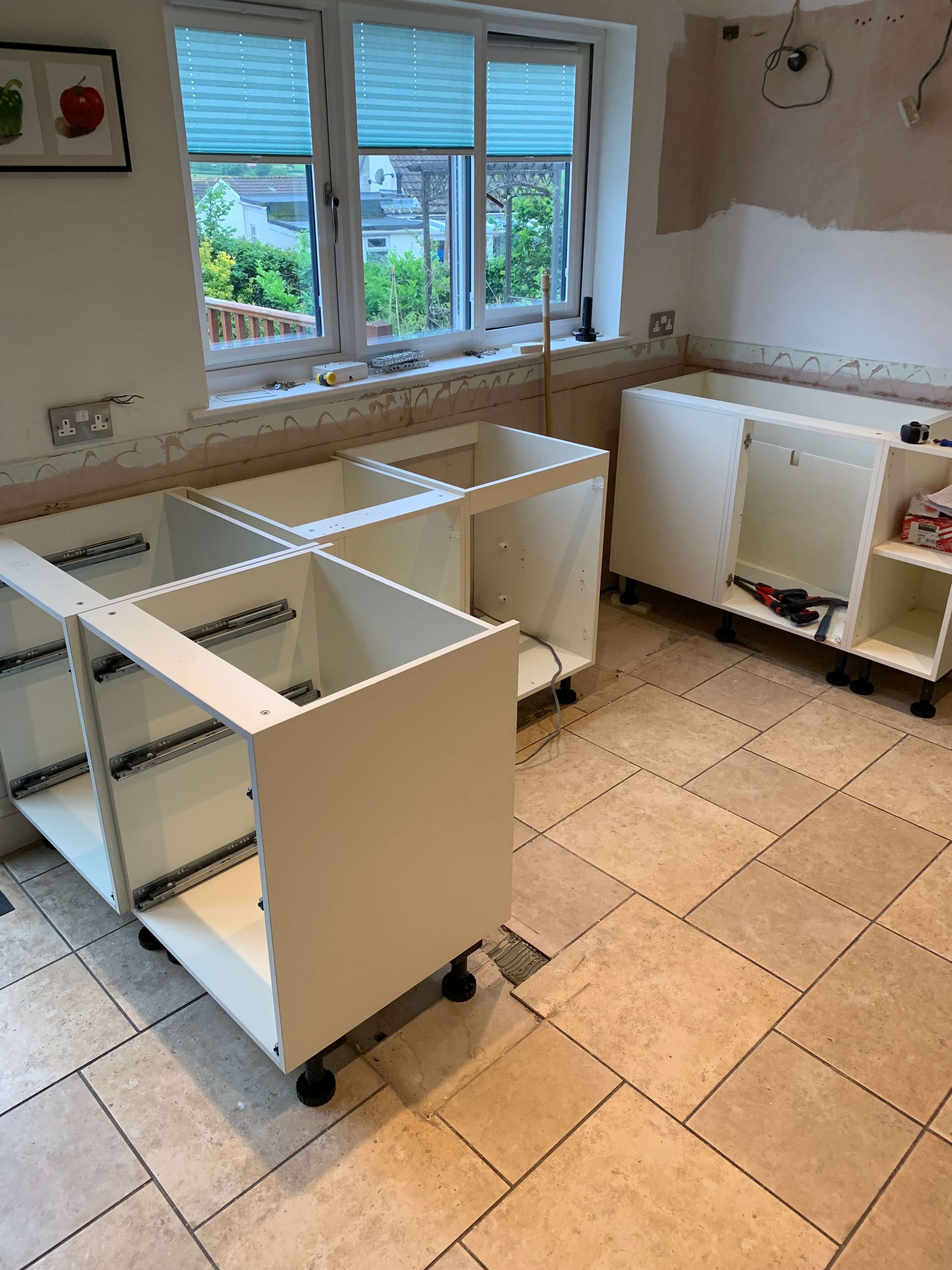 Kitchen units starting to go in