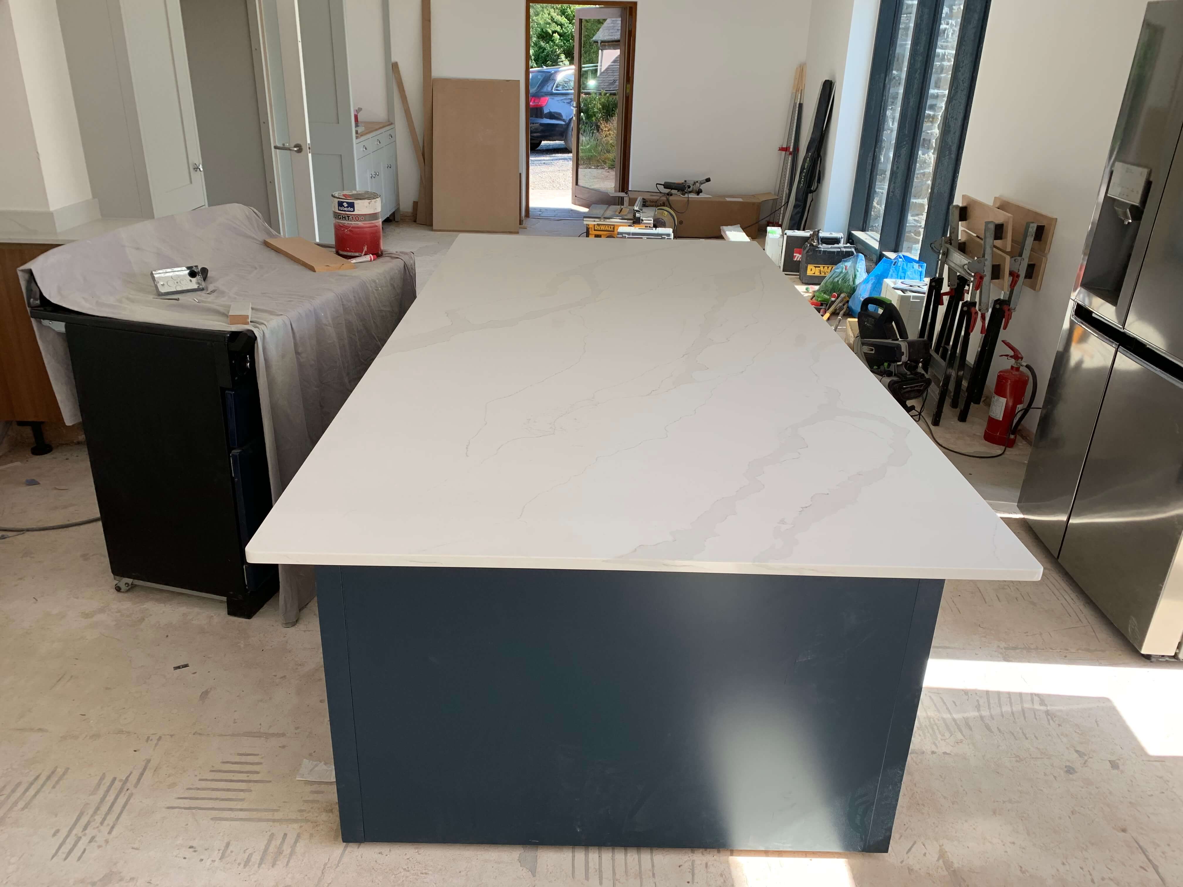 Quartz worktop fitted on the Island